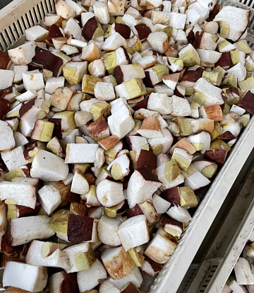 Фото Грибы белые резаные кубик, замороженные (мешок 20 кг)